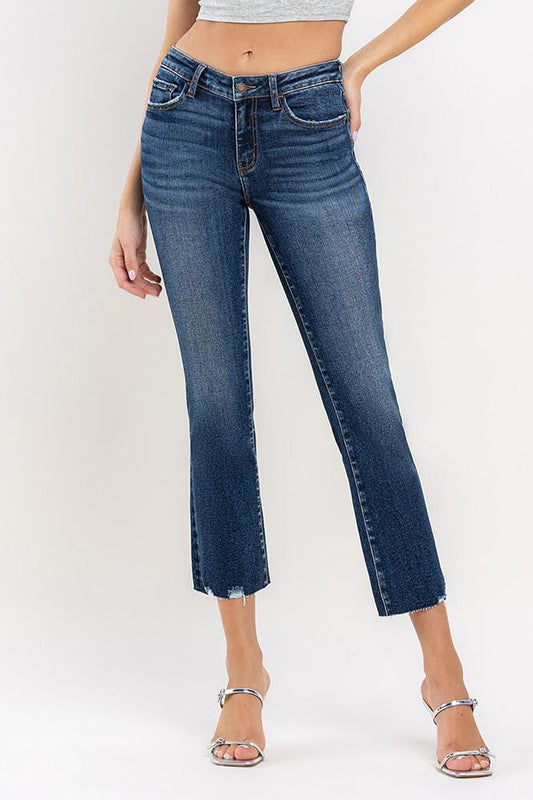 LOVERVET MID RISE CROP MINI BOOTCUT JEANS POLLY