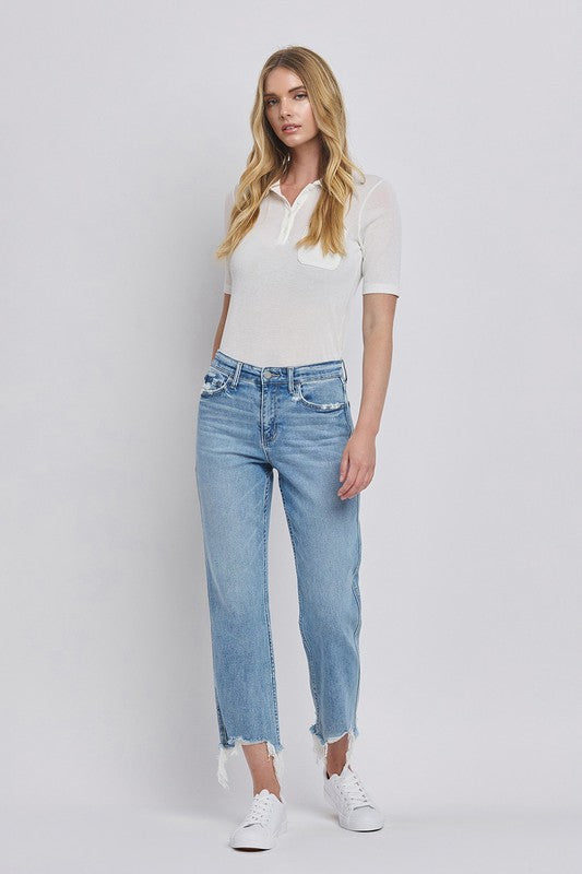 VERVET HIGH RISE REGULAR STRAIGHT JEANS FRANCESCA