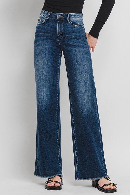 FLYING MONKEY HIGH RISE WIDE LEG JEANS  OLIVIA