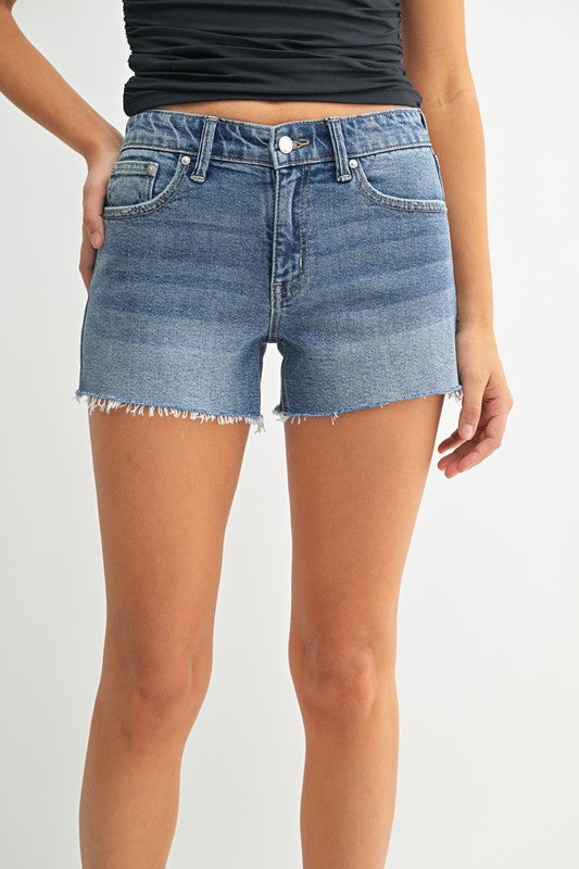JBD MID RISE CUT OFF SHORTS MEDIUM DENIM JULIA