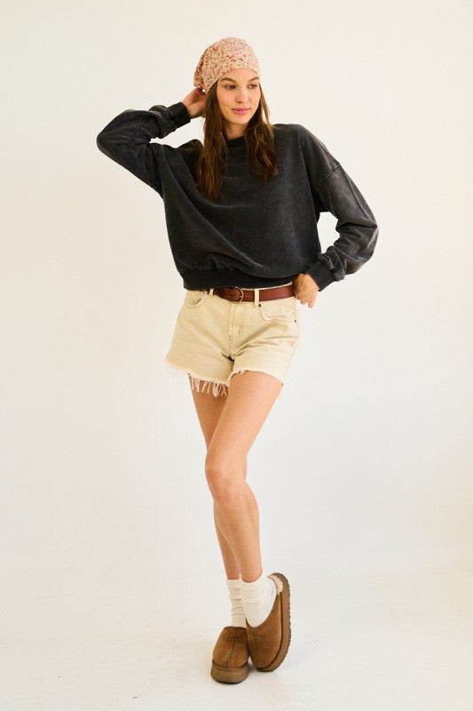 WASHED BLACK BURNOUT SWEATSHIRT