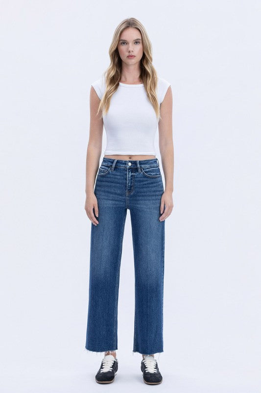 FLYING MONKEY HIGH RISE TROUSER PRESS WIDE LEG JEANS REMY