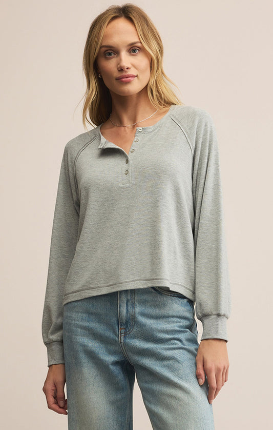Z SUPPLY ABOUT TOWN TOP CLASSIC HEATHER GREY
