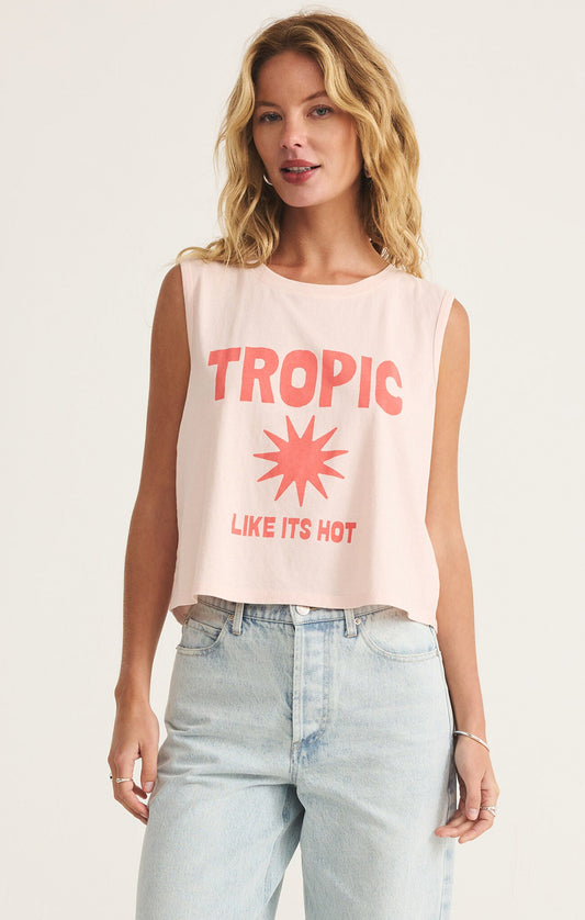 Z SUPPLY GRAPHIC TROPIC LA MER TANK CHEEKY PINK FINAL SALE