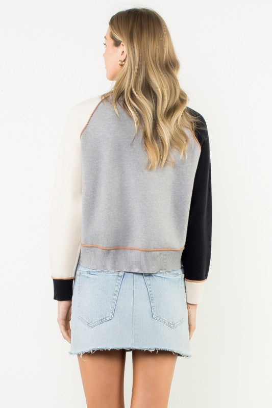 THML COLBIE COLOR BLOCK RAGLAN SWEATER