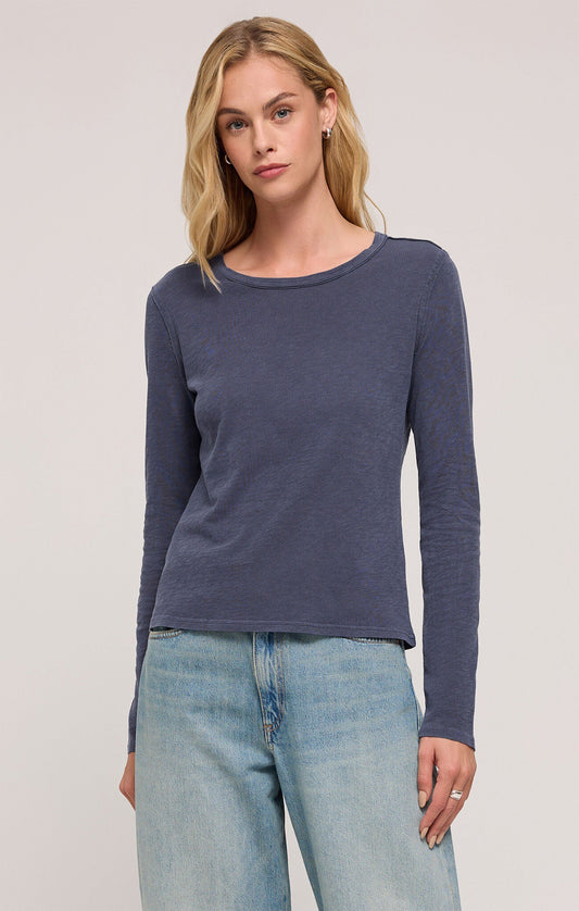 Z SUPPLY ARLET SLUB TOP WASHED BLUE
