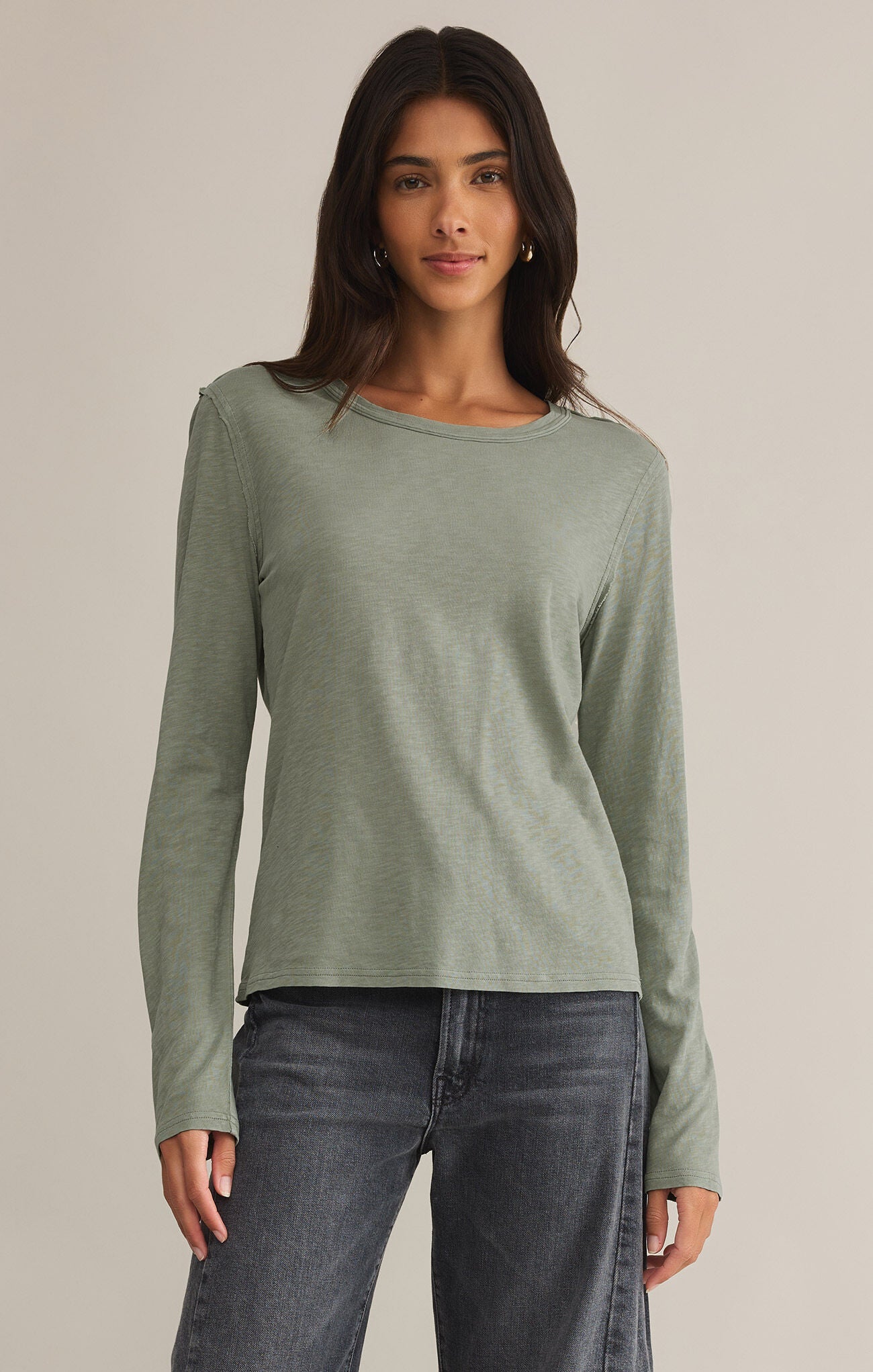 Z SUPPLY ARLET SLUB TOP SAGE GREEN