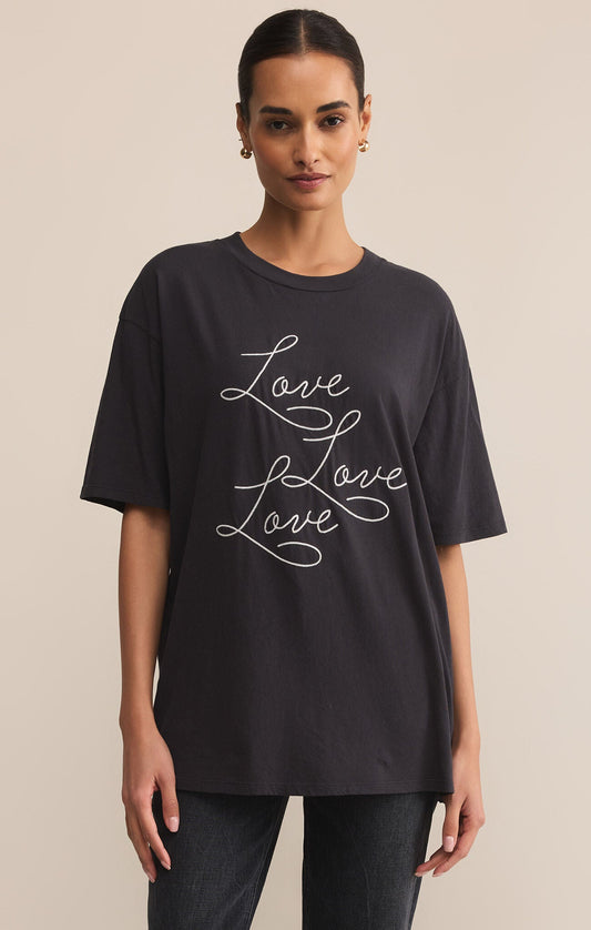 Z SUPPLY ALL THE LOVE CITY TEE BLACK SAND