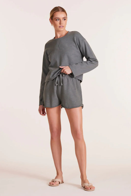 BOBI DARK SAGE ROLL CUFF SHORTS