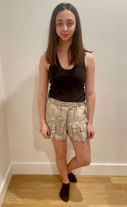 VINTAGE HAVANA SOFT CAMO TENCEL CARGO SHORTS FINAL SALE