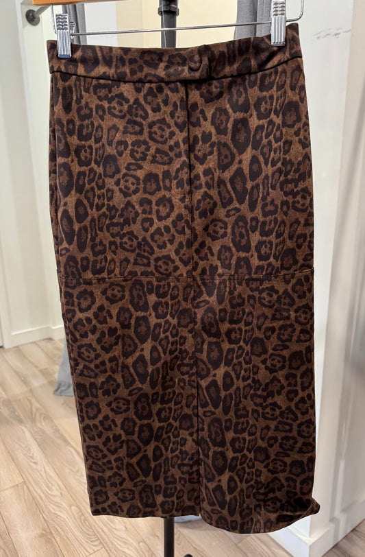 THML CHEETAH SUEDE SKIRT
