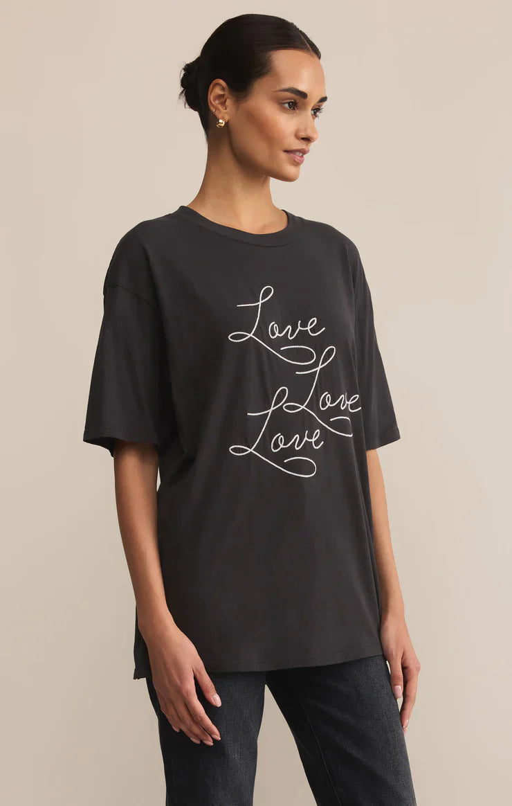 Z SUPPLY ALL THE LOVE CITY TEE BLACK SAND