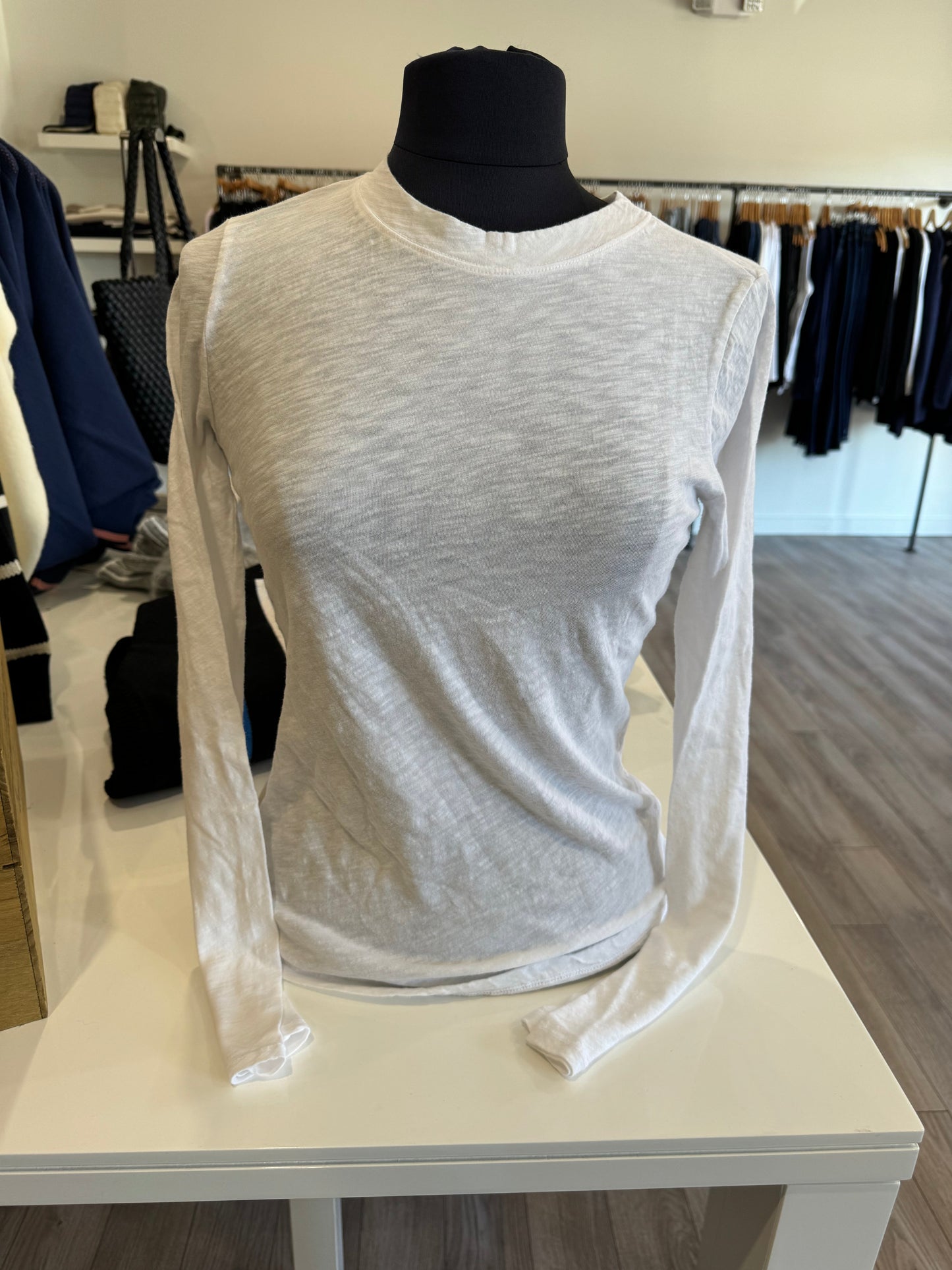 HASHTTAG WHITE VINTAGE DYE COTTON SLUB LONG SLEEVE