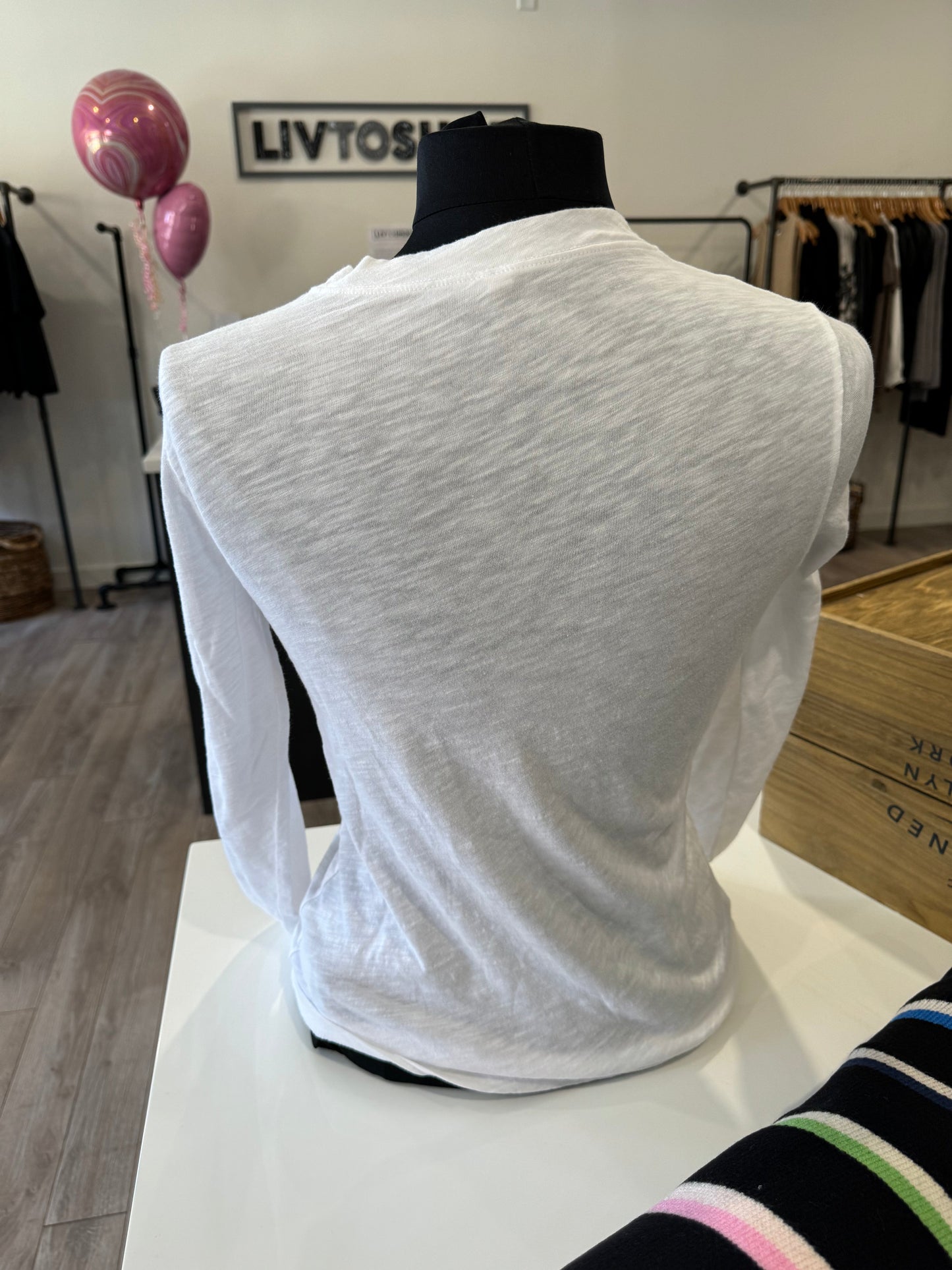 HASHTTAG WHITE VINTAGE DYE COTTON SLUB LONG SLEEVE