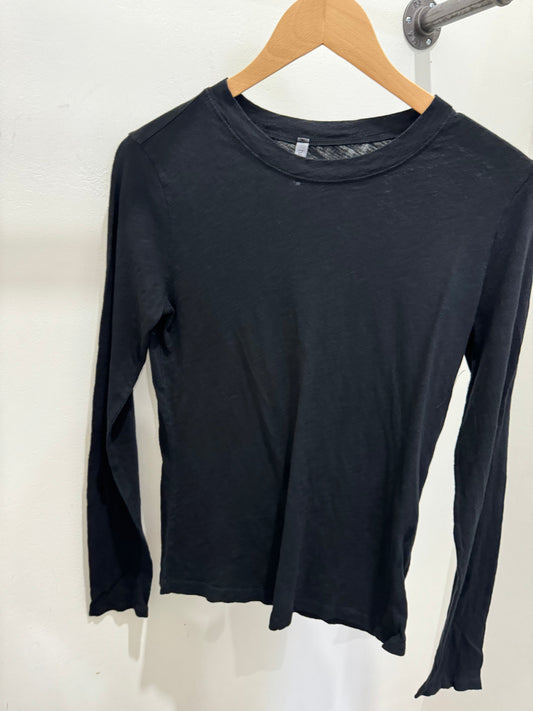 HASHTTAG BLACK VINTAGE DYE COTTON SLUB LONG SLEEVE