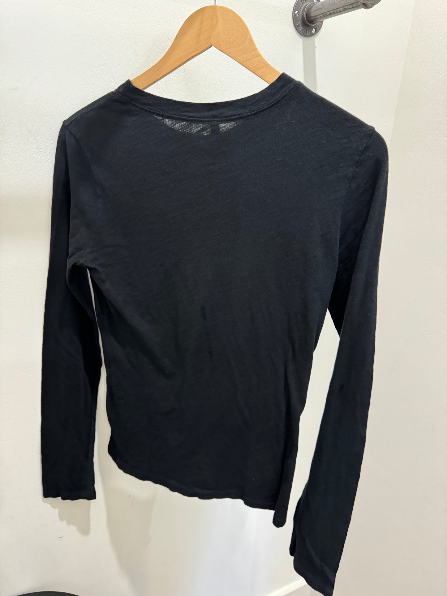 HASHTTAG BLACK VINTAGE DYE COTTON SLUB LONG SLEEVE