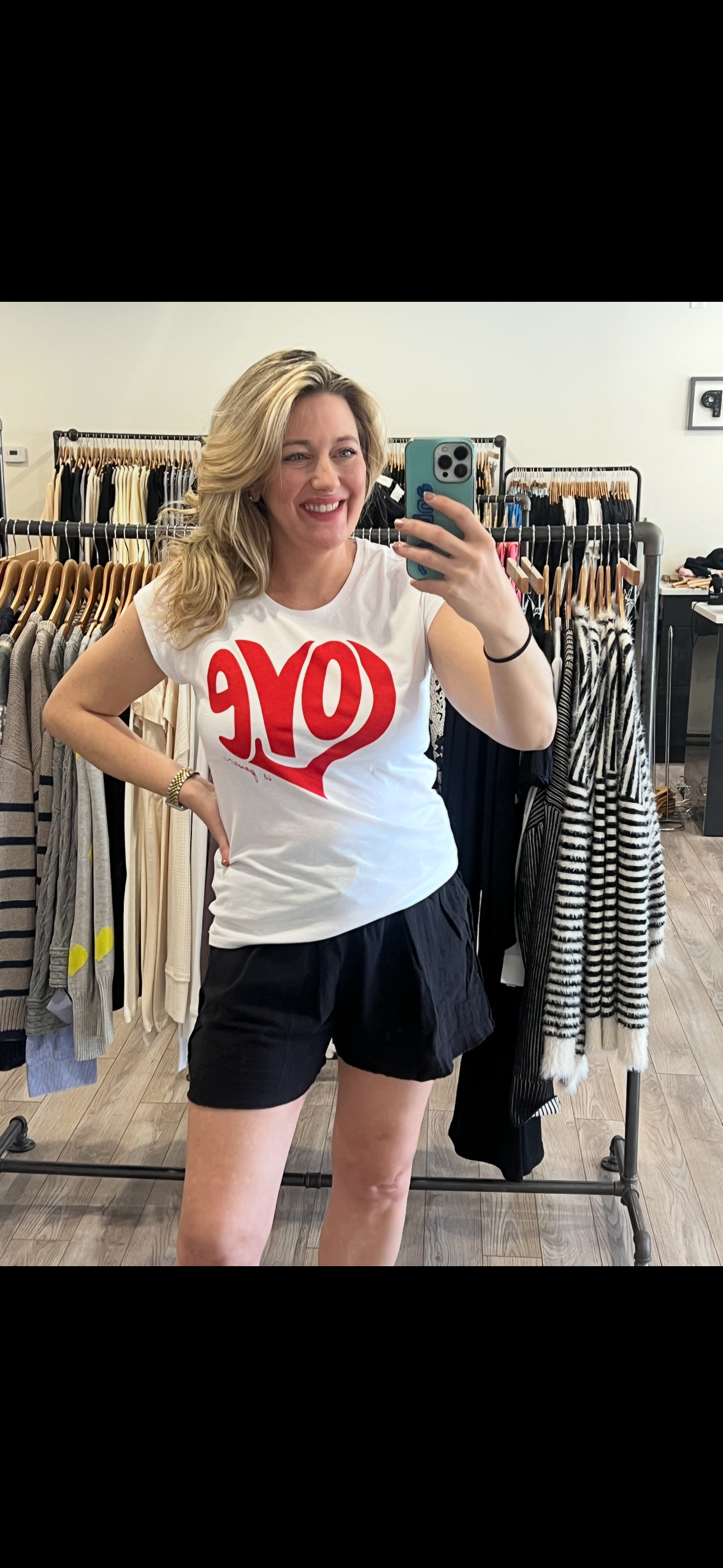 ELAN WHITE WITH RED LOVE TEE FINAL SALE