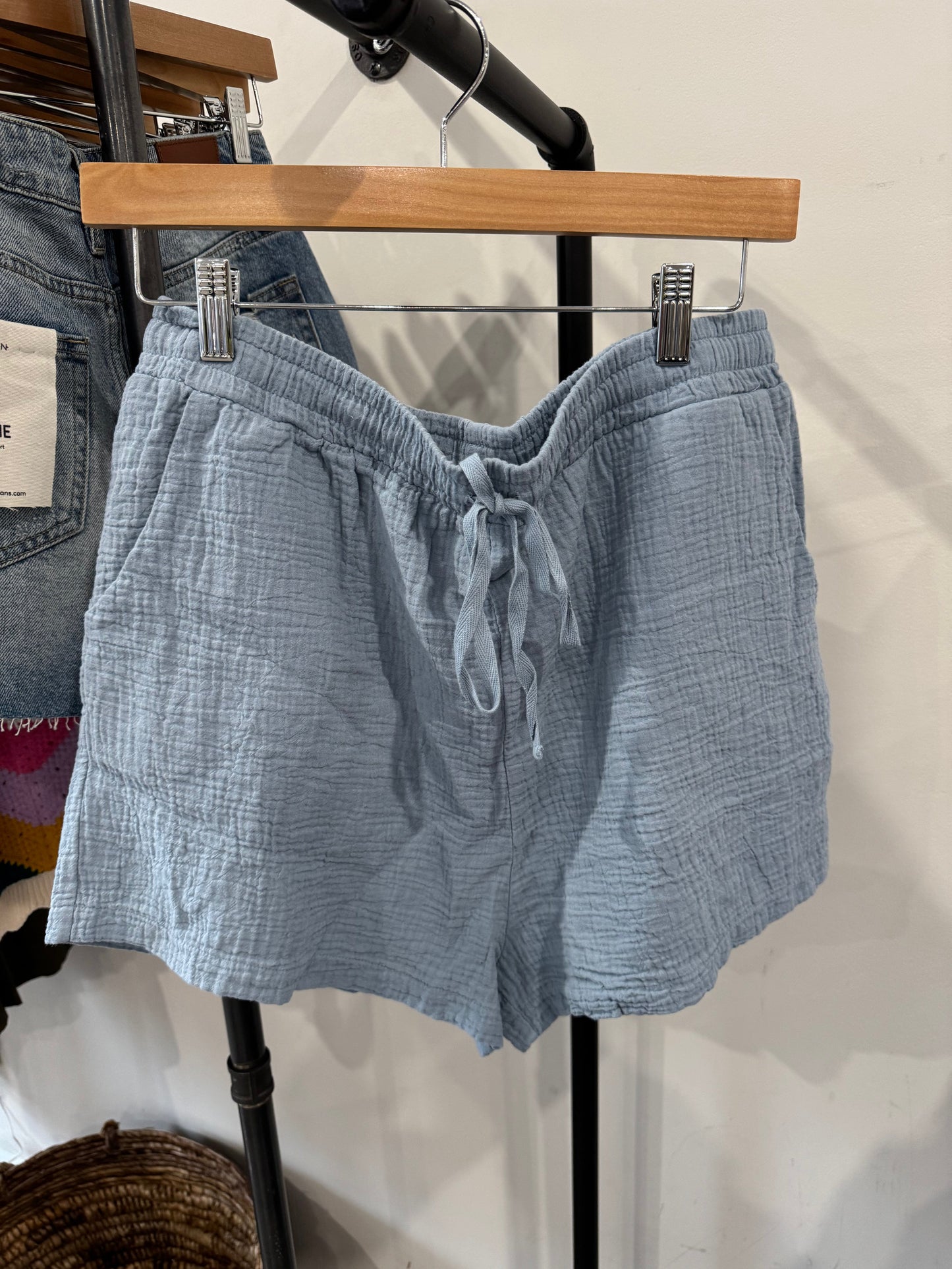 BOBI TIE WAIST SHORT WATER BLUE