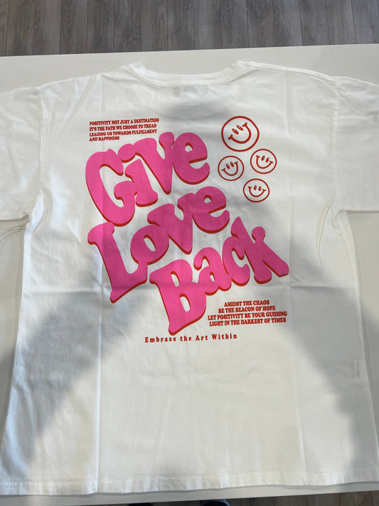 VINTAGE HAVANA WHITE WASHED GRAPHIC TEE "GIVE LOVE BACK" FINAL SALE
