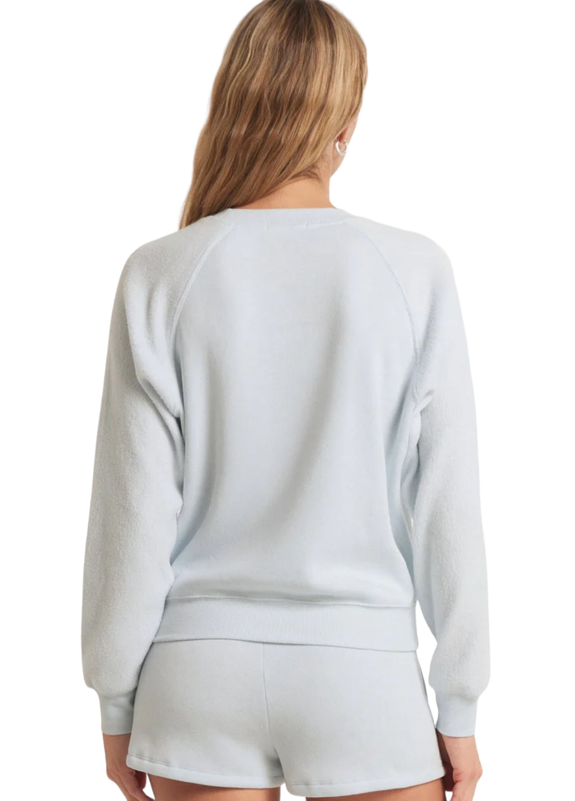 Z SUPPLY SALDANA REVERSE FLEECE TOP POOL BLUE
