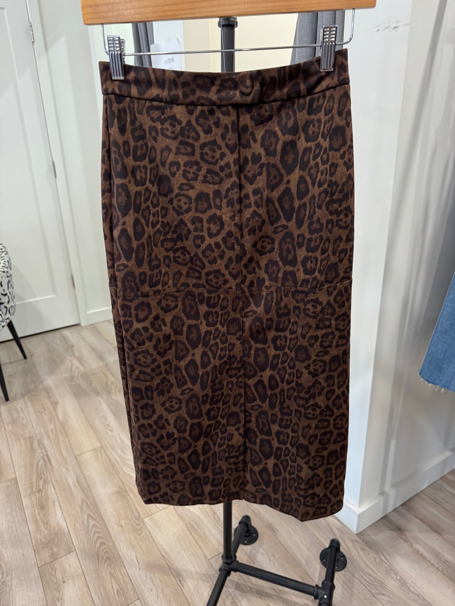 THML CHEETAH SUEDE SKIRT