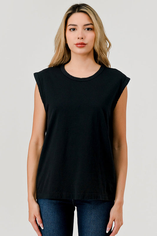 HASHTTAG SUPIMA VINTAGE DYE MUSCLE TOP BLACK