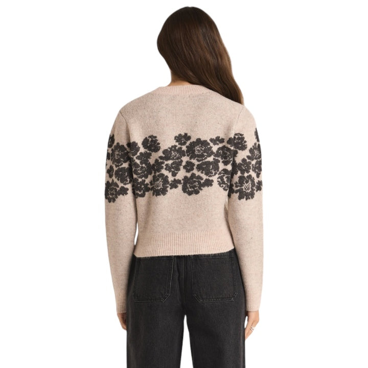 Z SUPPLY MARISOL FLORA SWEATER LIGHT OATMEAL HEATHER