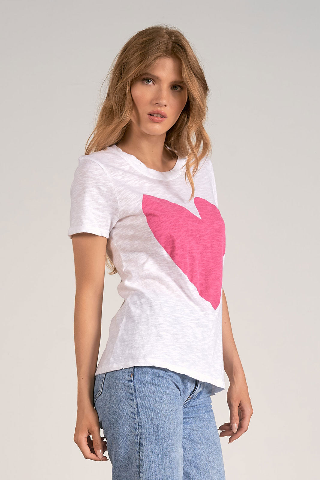 ELAN WHITE WITH PINK HEART TEE FINAL SALE