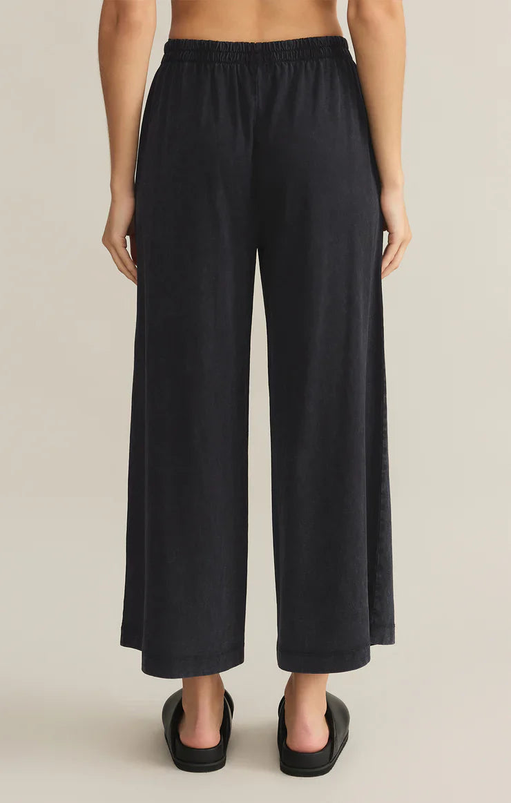 Z SUPPLY SCOUT JERSEY FLARE PANT WASHED BLACK