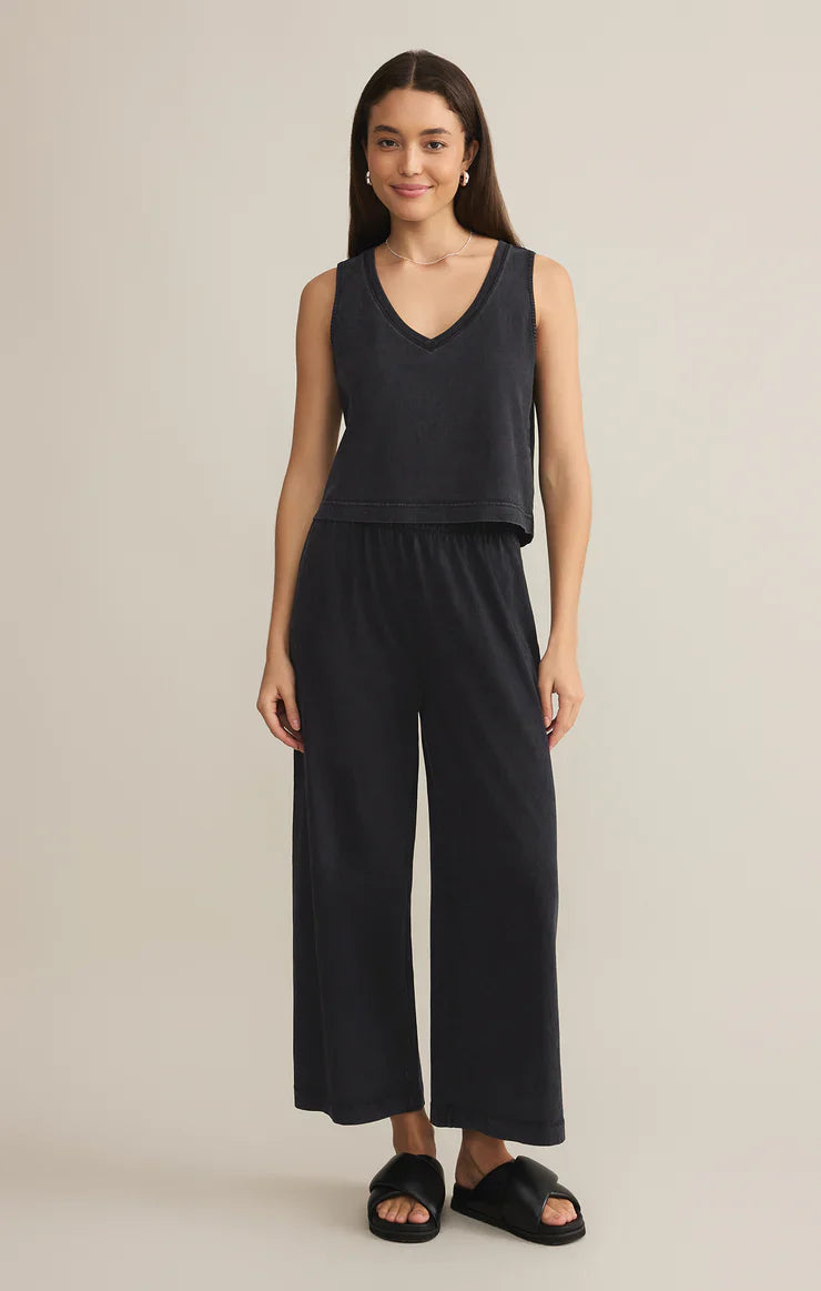 Z SUPPLY SCOUT JERSEY FLARE PANT WASHED BLACK