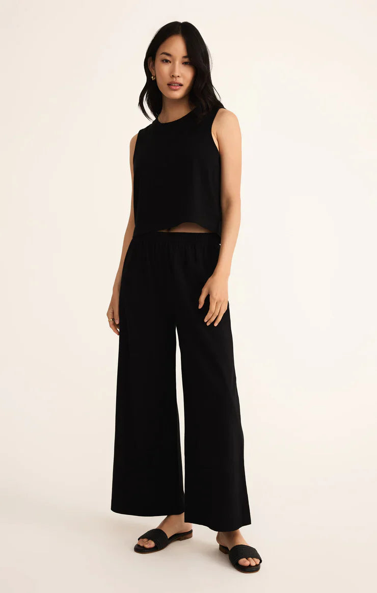 Z SUPPLY SCOUT JERSEY FLARE PANT TRUE BLACK