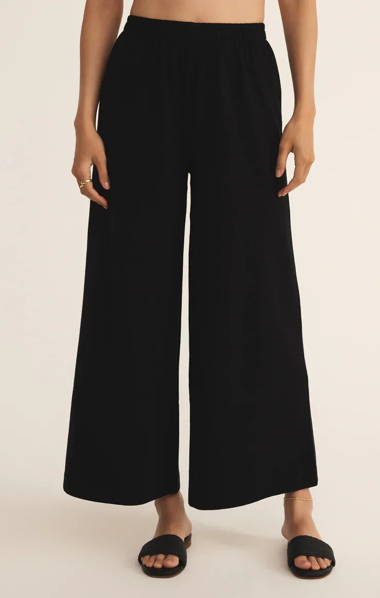Z SUPPLY SCOUT JERSEY FLARE PANT TRUE BLACK