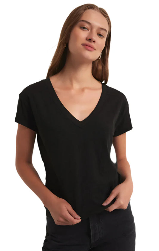 Z SUPPLY MODERN V NECK TEE BLACK