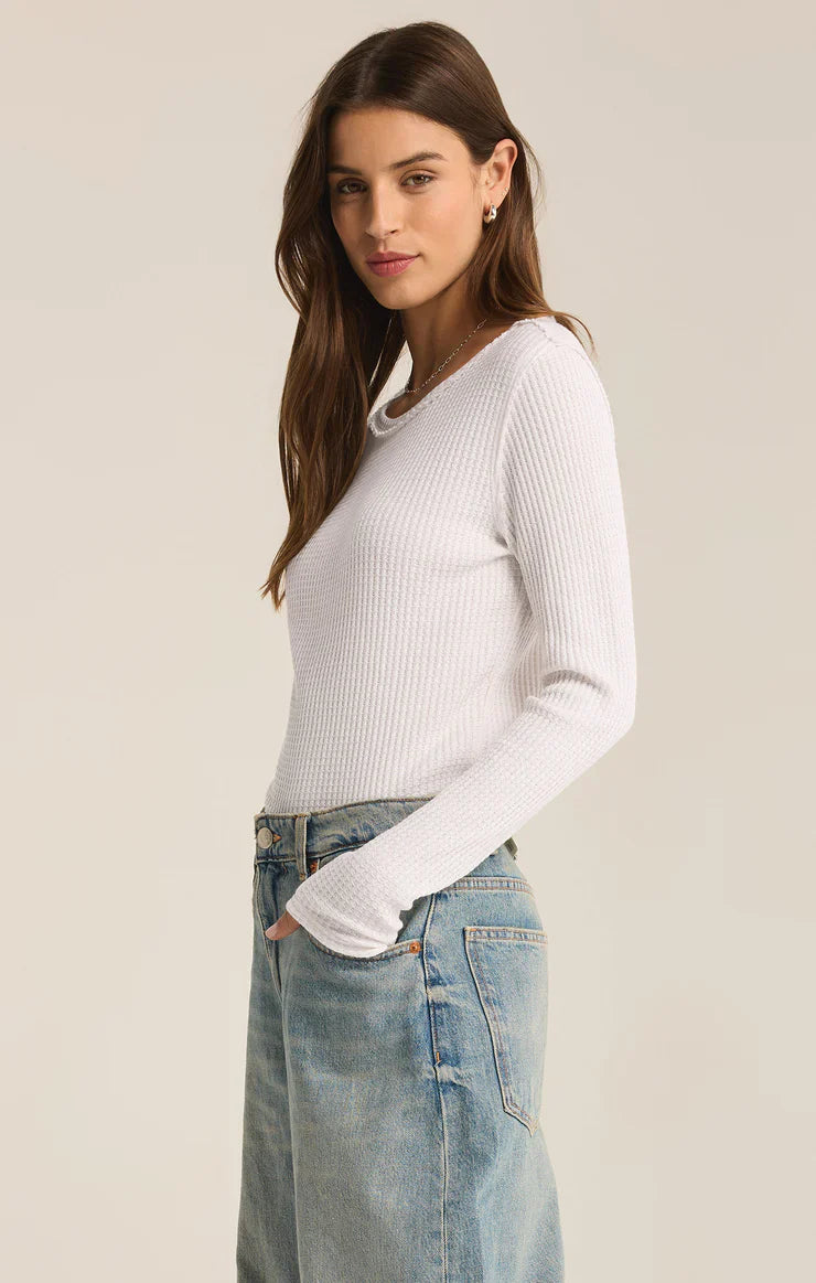 Z SUPPLY ARLET THERMAL TOP WHITE