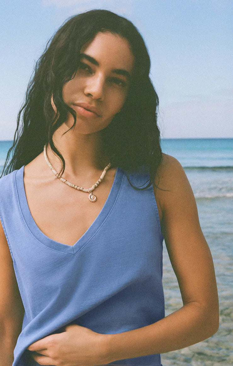 Z SUPPLY SLOANE V-NECK TANK BAY BLUE