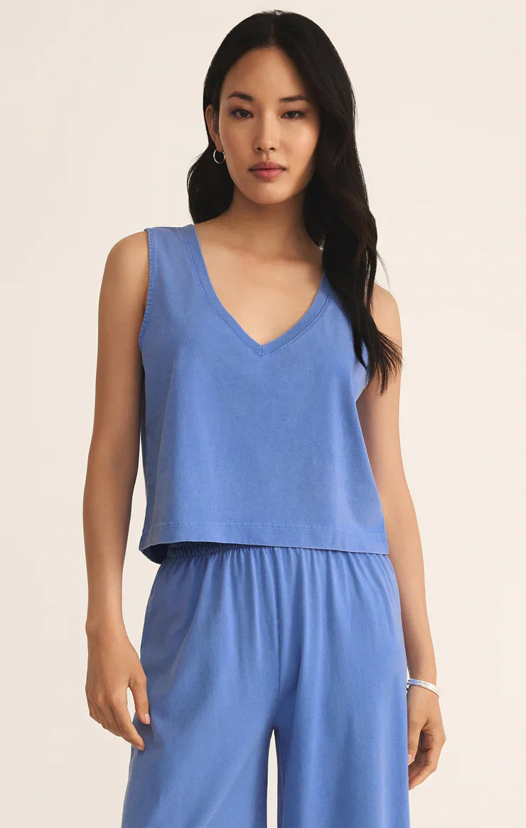 Z SUPPLY SLOANE V-NECK TANK BAY BLUE