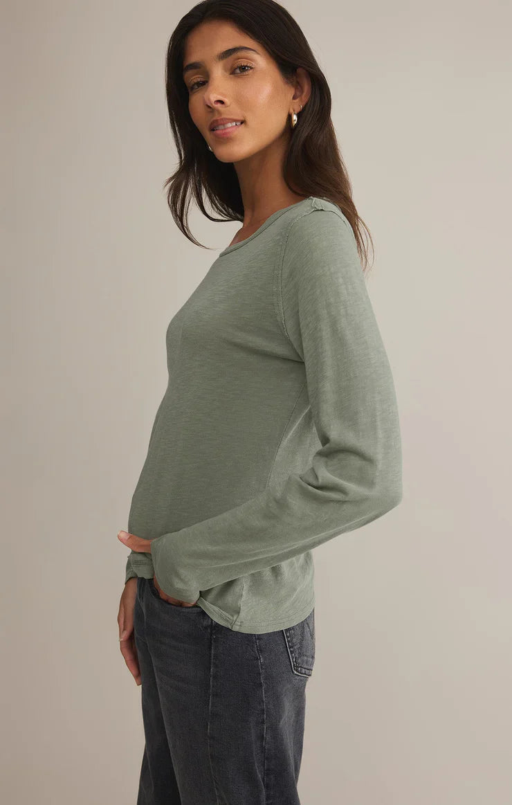 Z SUPPLY ARLET SLUB TOP SAGE GREEN