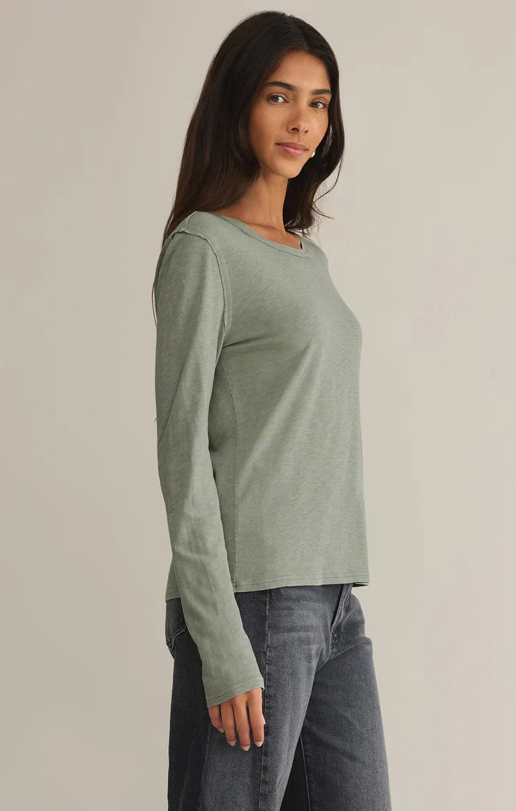 Z SUPPLY ARLET SLUB TOP SAGE GREEN