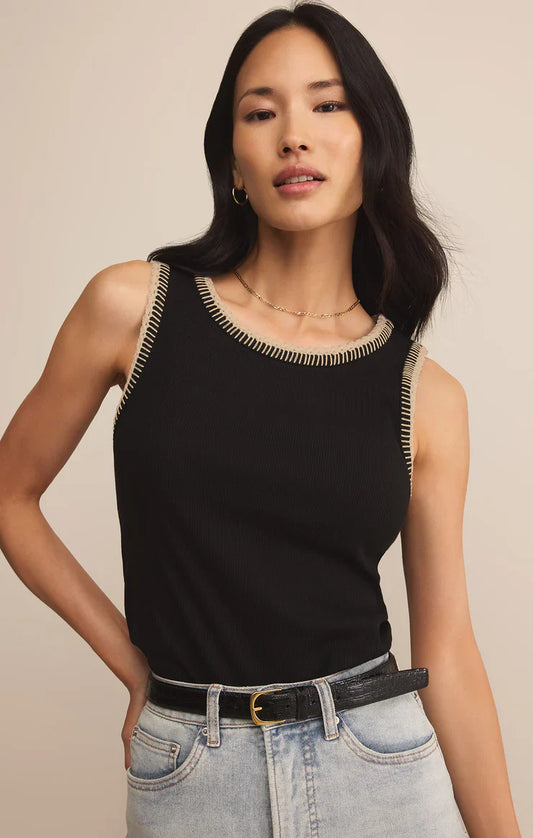 Z SUPPLY SOCIAL WHIPSTITCH TANK BLACK