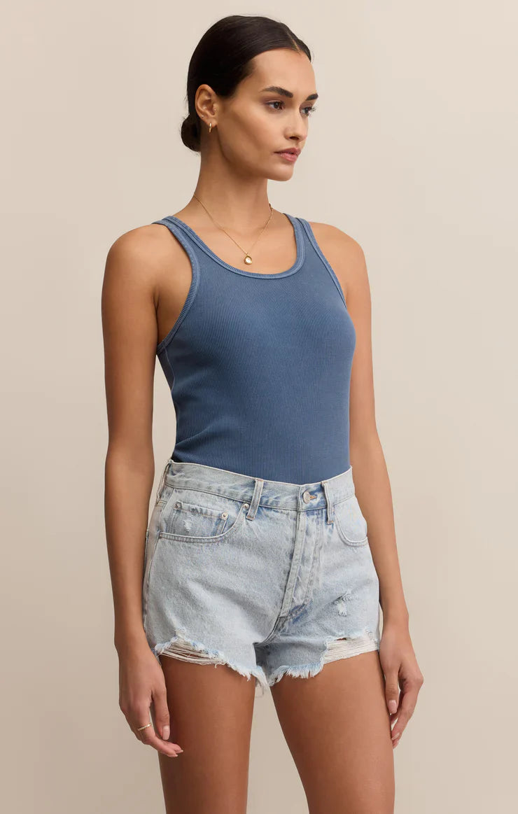 Z SUPPLY CLASSIC SCOOP RIB TANK VINTAGE INDIGO