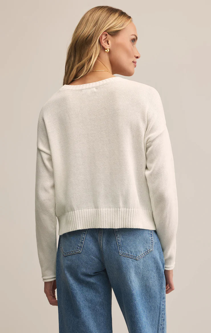 Z SUPPLY SIENNA LUCKY STAR WHITE SWEATER