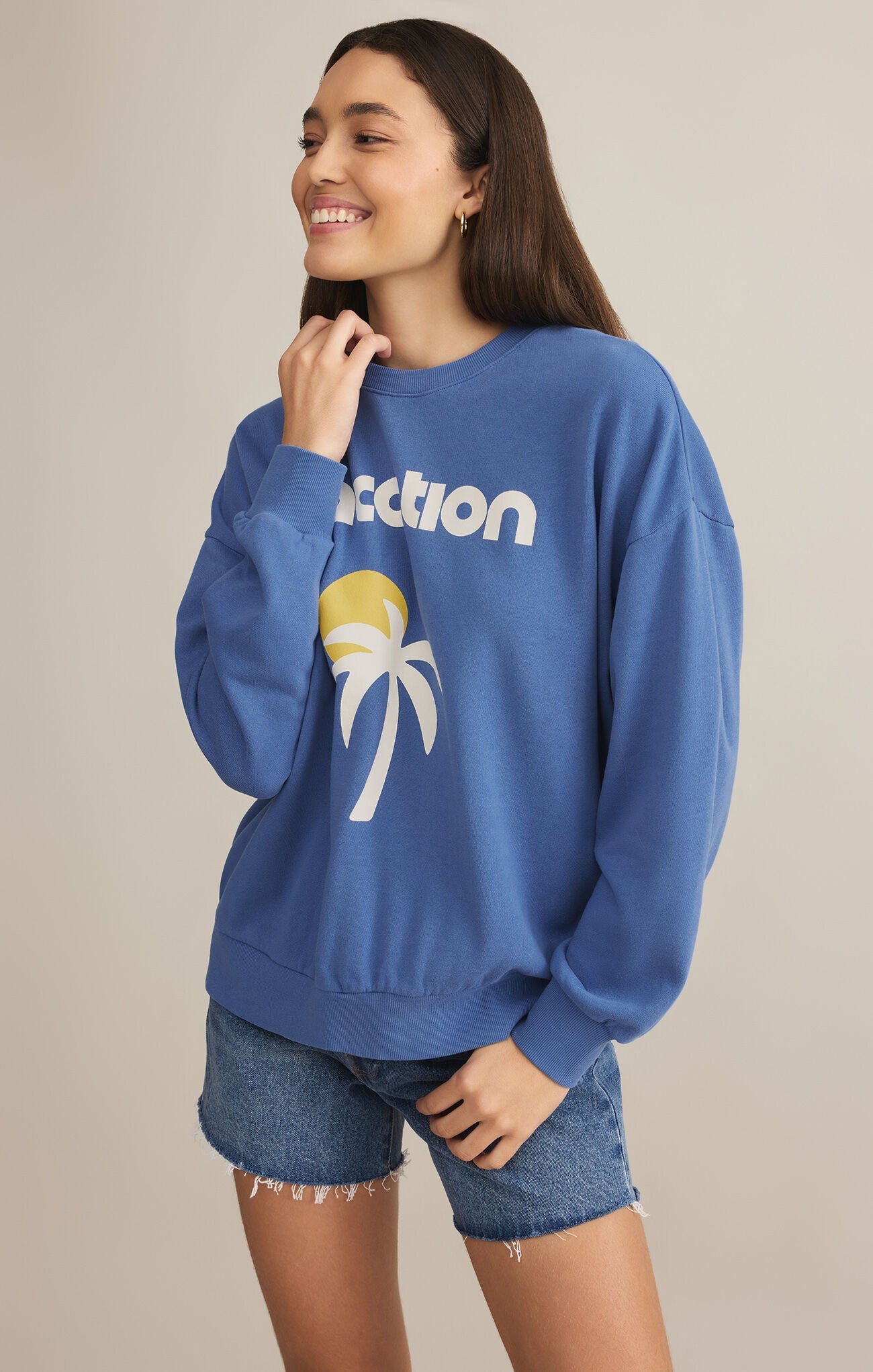 Z SUPPLY VACATION SUNDAY SWEATSHIRT RIVIERA BLUE