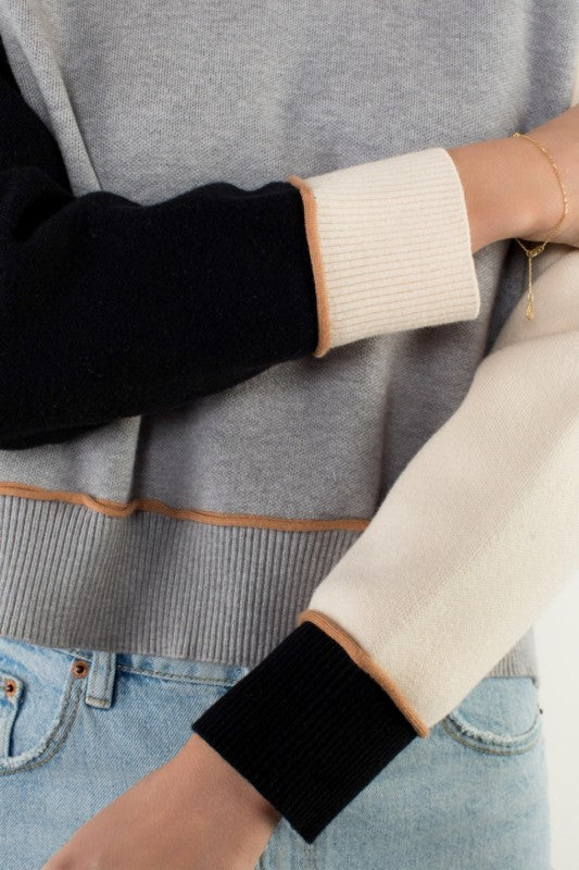 THML COLBIE COLOR BLOCK RAGLAN SWEATER