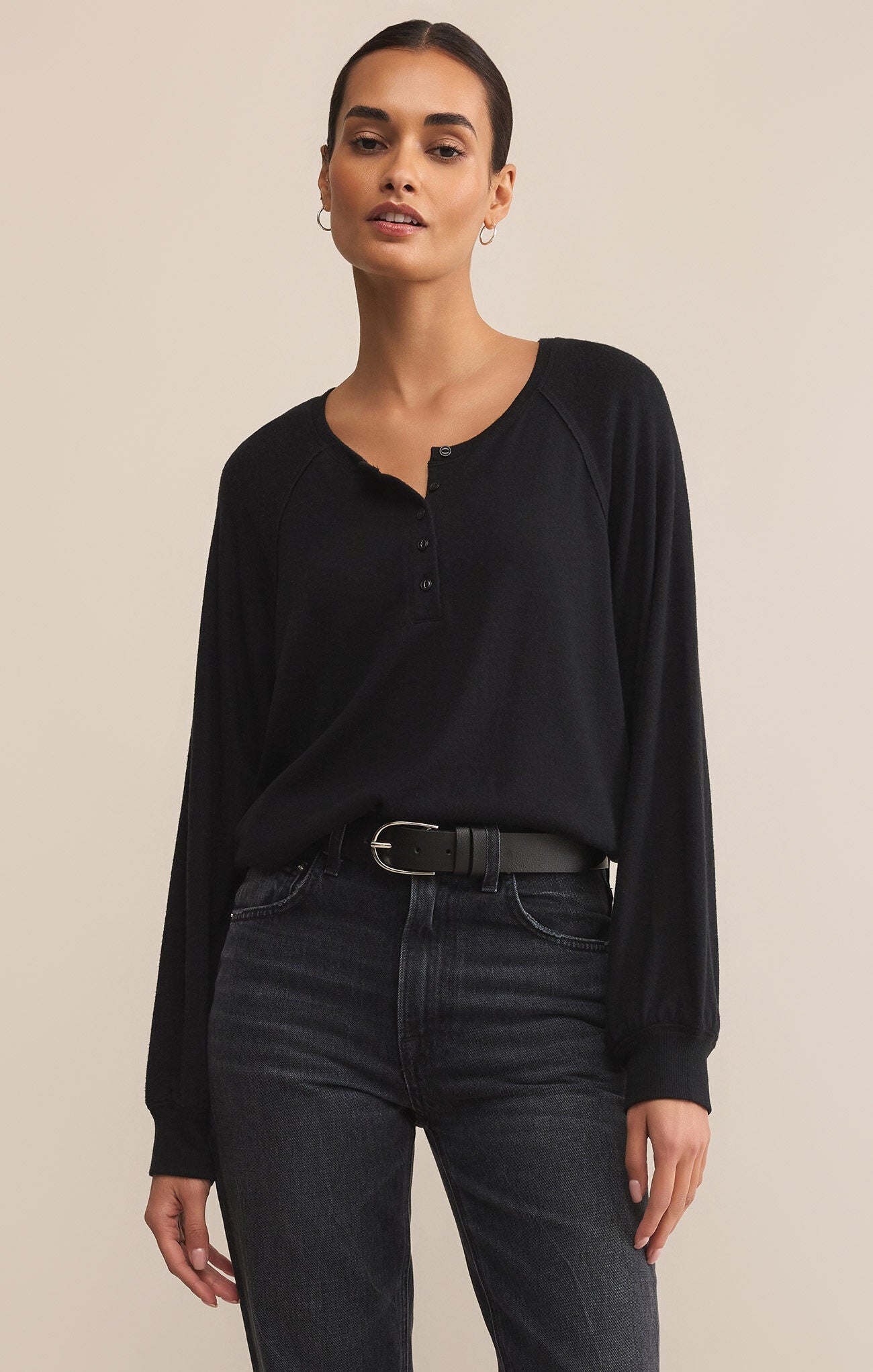 Z SUPPLY ABOUT TOWN TOP BLACK