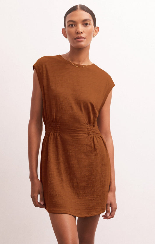 Z SUPPLY ROWAN TEXTURED KNIT DRESS BRONZER FINAL SALE