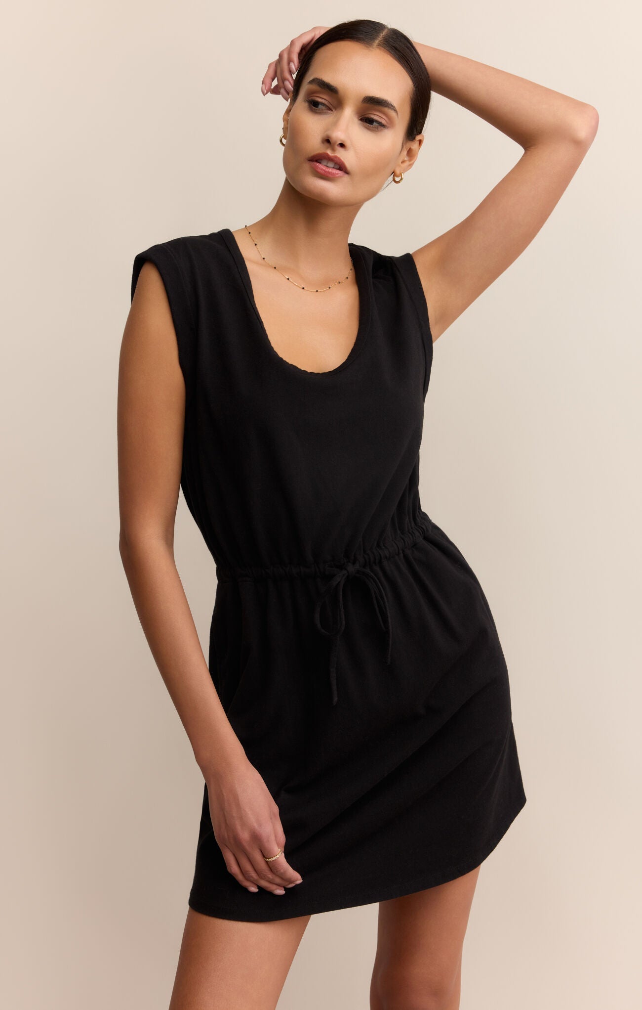 Z SUPPLY DAYSHIFT MINI DRESS TRUE BLACK