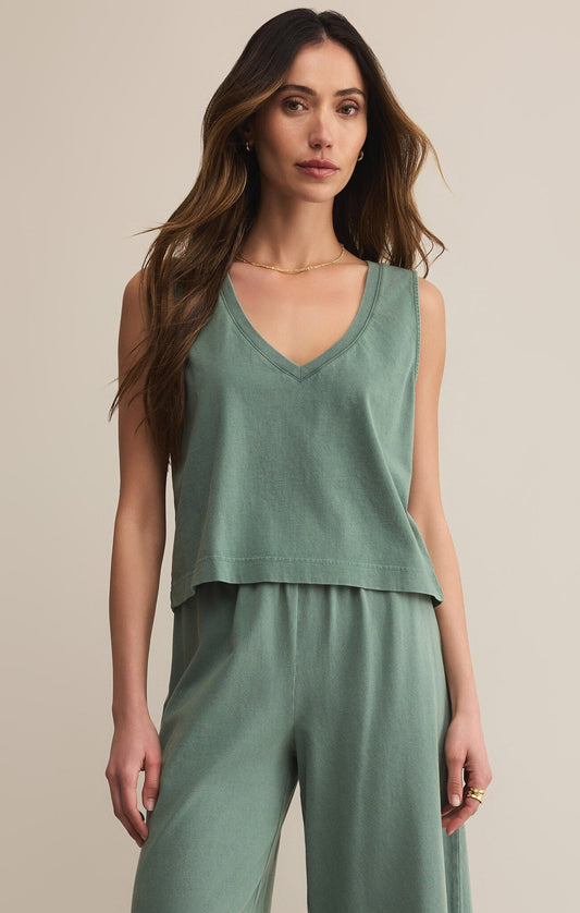 Z SUPPLY SLOANE V-NECK TANK HUNTER GREEN