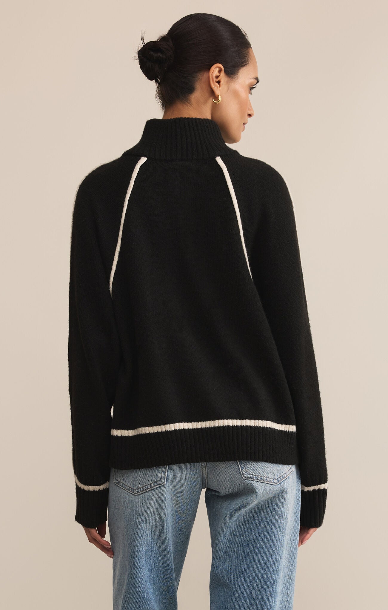 Z SUPPLY ALPS HALF ZIP SWEATER BLACK