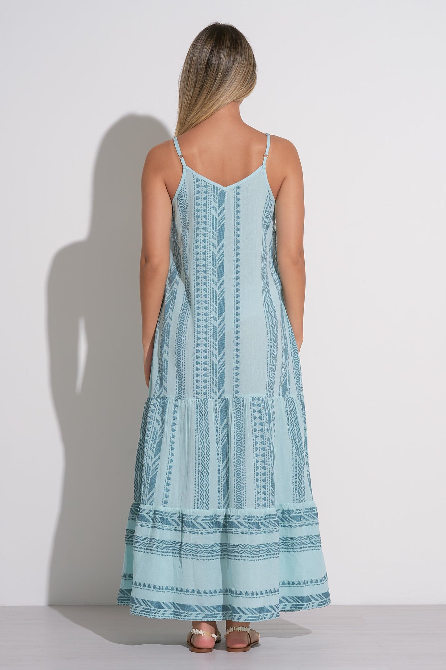 ELAN ARIA BLUE SPAGHETTI STRAP MAXI DRESS FINAL SALE
