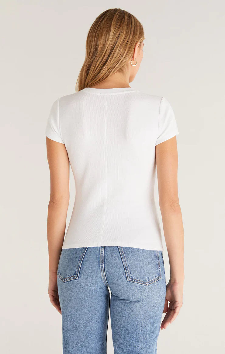 Z SUPPLY SIRENA SHORT SLEEVE TEE WHITE
